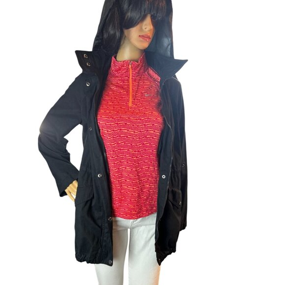 (5/25) a.new.day Lightweight Utility Jacket with Hideable Hood in Black- Small - Picture 3 of 8